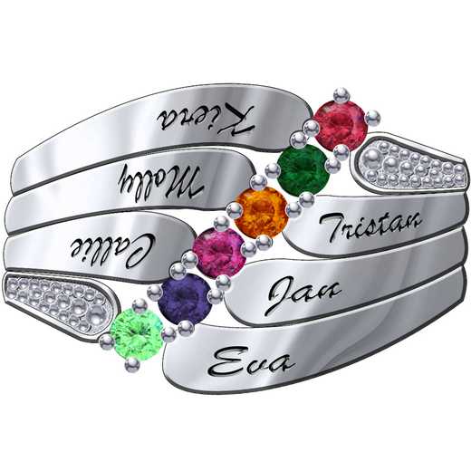 Mother's Six Stone Family Ring: Fashion Tapestry